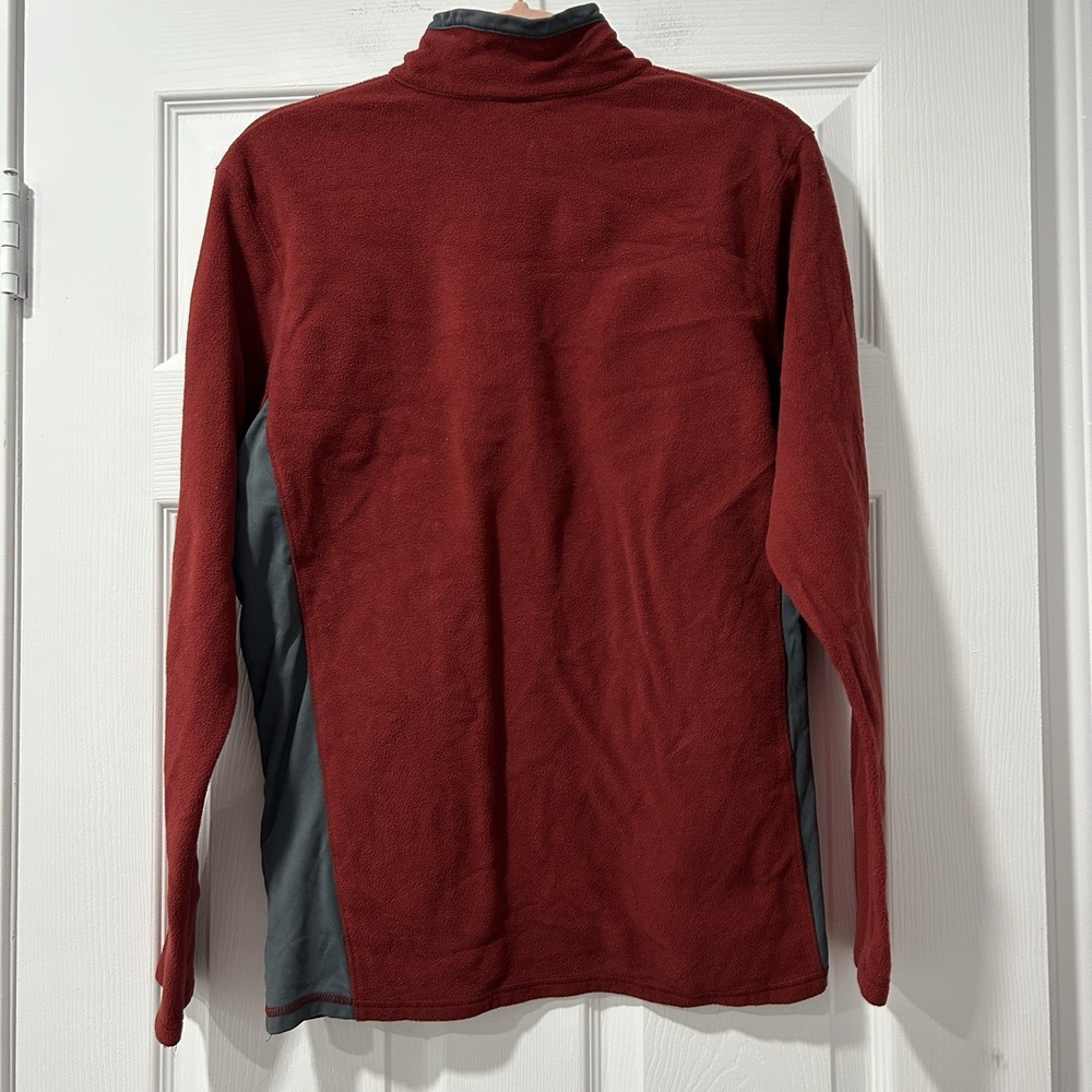 Columbia Men's Medium Fleece Pullover 1/4 Zip Burgundy Gray - Picture 5 of 7